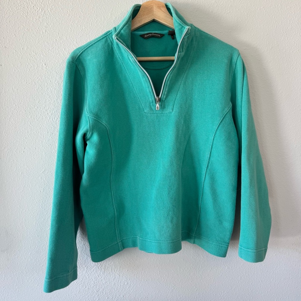 Tommy Bahama Women’s Teal Quarter-Zip Pullover